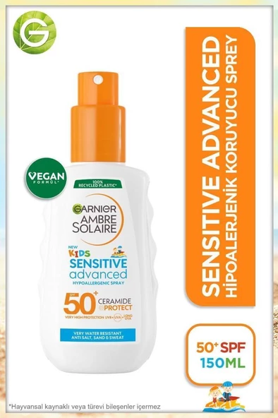 Garnier Ambre Solaire Kids SPF50 Sensitive Advanced 150 ml Güneş Koruyucu Sprey