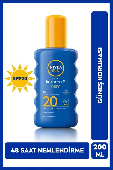 Nivea Sun SPF 20 Koruma&Nem Nemlendirici Güneş Koruyucu 200 ml