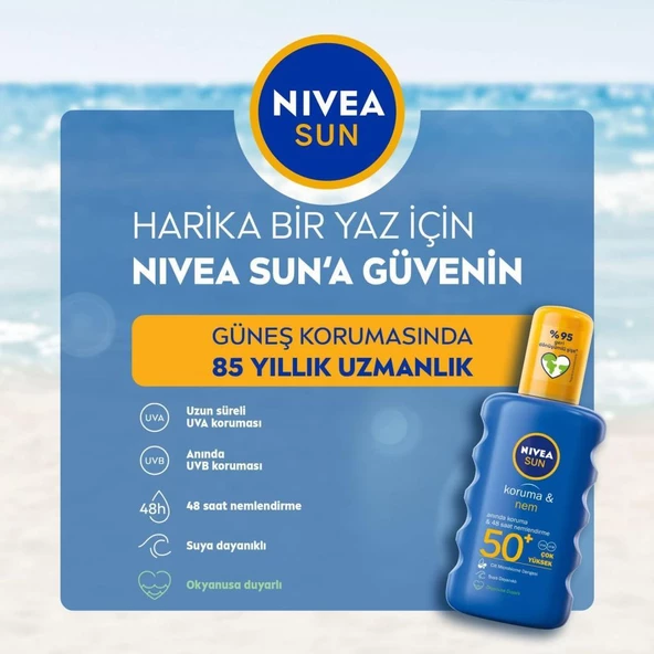 Nivea Sun Koruma&Nem SPF 50+ Nemlendirici Güneş Koruyucu 200 ml - 4