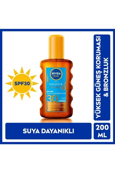 Nivea Sun Koruma & Bronzluk SPF30 Doğal Bronzluk Güneş Koruyucu 200 ml