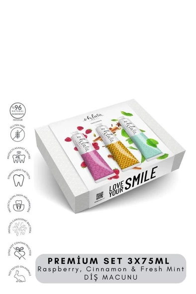 Ohlala Raspberry, Cinnamon&Fresh Mint Premium Set 3 x 75 ml Diş Macunu Seti - 2