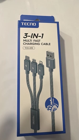 Tecno TCD-X95 3 in 1 Data Cable