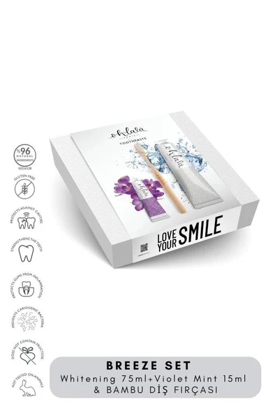 Ohlala Whitening Mint 75 ml+Violet Mint 15 ml+ Bambu Diş Fırçası Diş Bakım Seti - 2