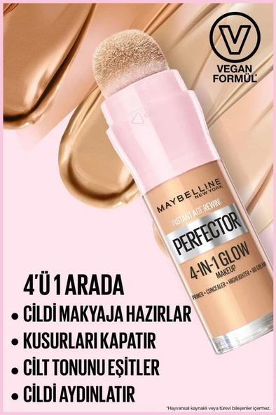 Maybelline New York Instant Perfector Glow 4 Etki 1 Arada Fondöten- 01 Light - 3