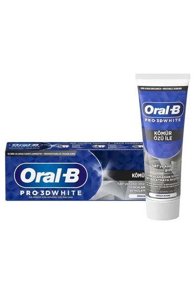 Oral-B Pro-3D White Kömür Özü Ferah Nane 75 ml Diş Macunu