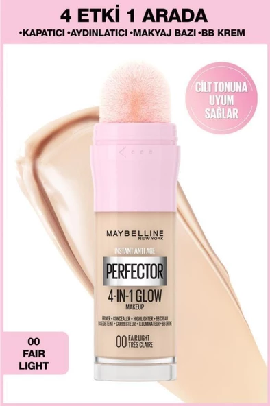 Maybelline New York Instant Perfector Glow 4 Etki 1 Arada Fondöten- 00 Fair Light