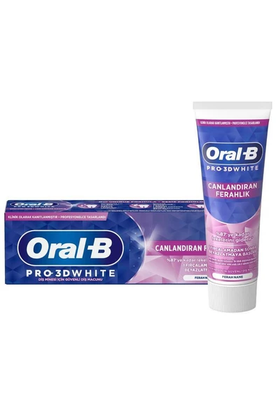 Oral-B Pro-3D White Canlandiran Ferahlık Nane 75 ml Diş Macunu