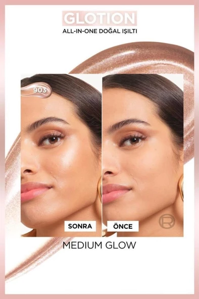 L'Oreal Paris Glotion All-In-One Doğal Işıltı 903 Medium Glow 40 ml Aydınlatıcı - Resim 3