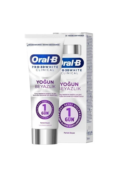 Oral-B Pro 3D White Clinical Yoğun Beyazlık Parlak Beyaz Diş Macunu 75 ml