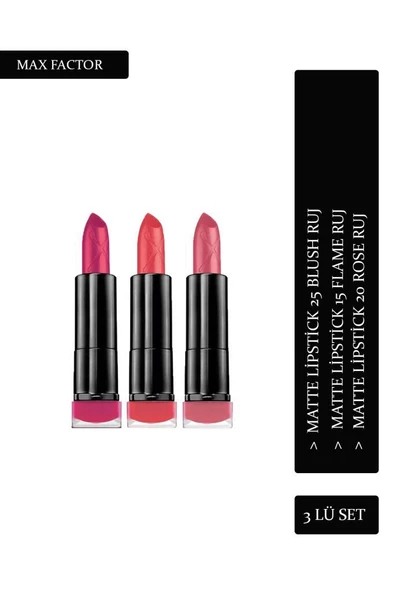 Max Factor Matte 3-Lü Ruj Seti