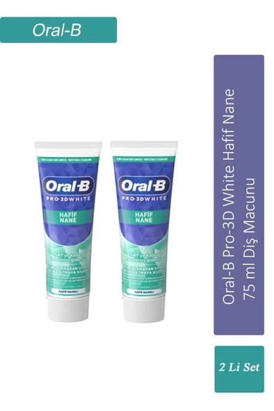 Oral-B Pro-3D White Hafif Nane 75 ml Diş Macunu x 2 Adet