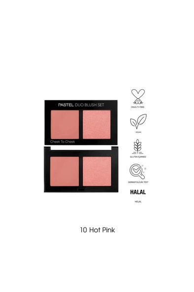 Pastel Profashıon Duo Blush Set Cheek To Cheek No:10 Hot Pink - 2