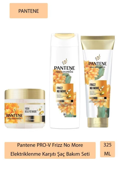 Pantene Frizz No More Elektriklenme Karşıtı Saç Bakım Seti 325 ml