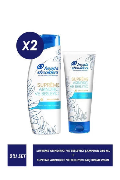 Head&Shoulders Supreme Arındırıcı Şampuan 300 ml +  Saç Kremi 220 ml