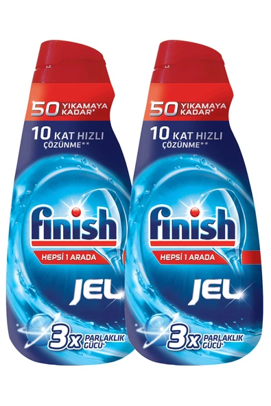 Finish Hepsi Bir Arada 2x1000 ml Konsantre Jel Bulaşık Makinesi Deterjanı - 2
