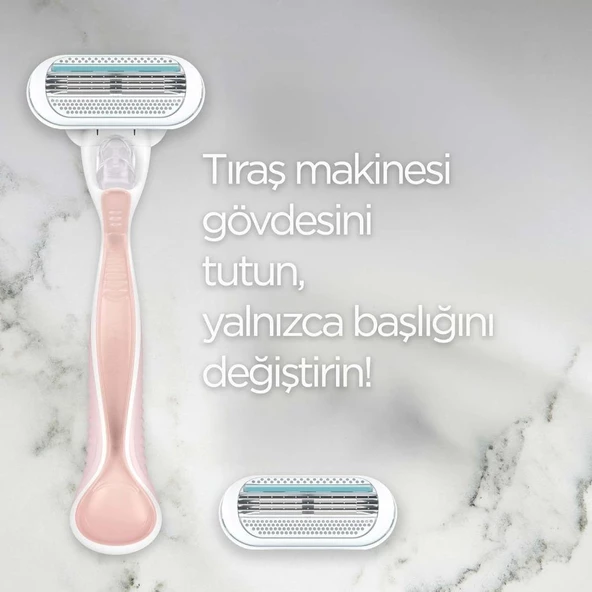 Gillette Venus Smooth Sensitive Tıraş Makinesi ve 2 Adet Yedek Başlık - 6
