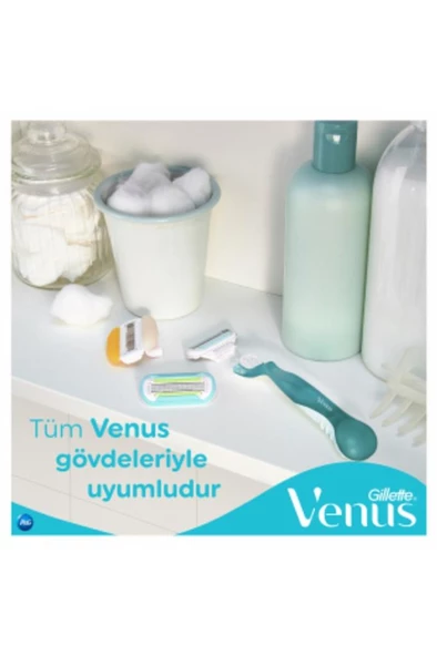 Gillette Venus Smooth Kadın Tıraş Makinesi 3 Yedek Tıraş Bıçağı - 7