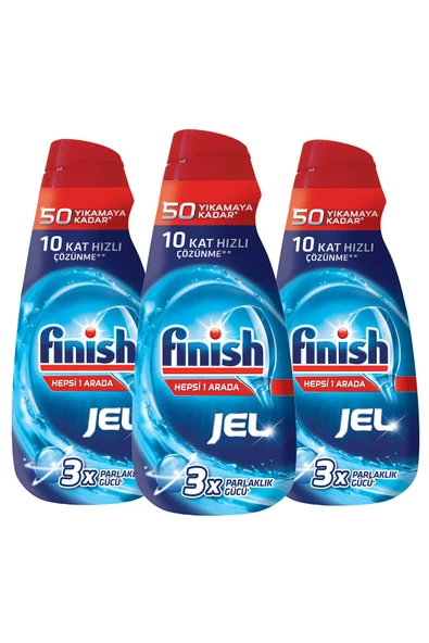 Finish Hepsi Bir Arada Bulaşık Makinesi Deterjanı Jel Sıvı 3000 ml (1000 ML X 3'LÜ) - 2