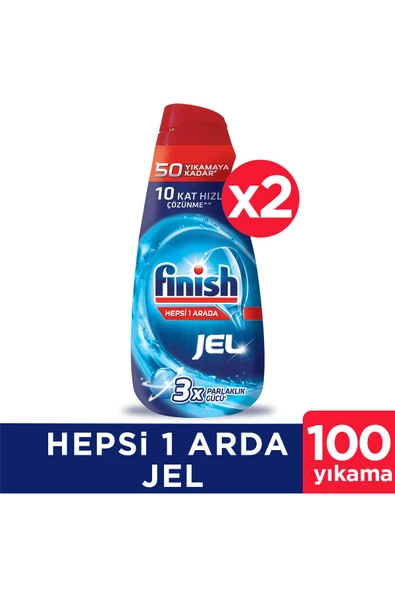 Finish Hepsi Bir Arada 2x1000 ml Konsantre Jel Bulaşık Makinesi Deterjanı