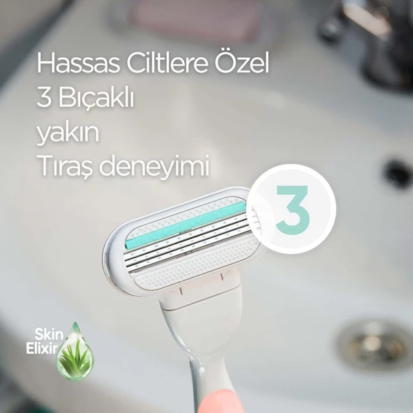 Gillette Venus Smooth Sensitive Tıraş Makinesi ve 2 Adet Yedek Başlık - 3