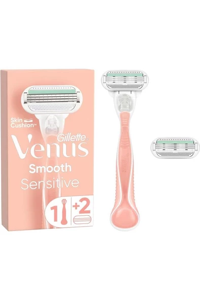 Gillette Venus Smooth Sensitive Tıraş Makinesi ve 2 Adet Yedek Başlık - 2