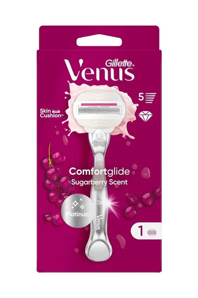 Gillette Venus Comfort Glide Sugarberry Tıraş Makinesi +1 Adet Başlık