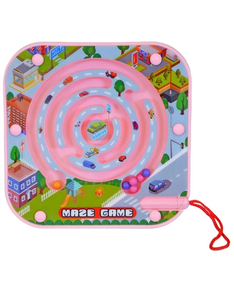 Maze Game Labirent Oyunu Mıknatıs Kalemli Pembe YB3249 - 2