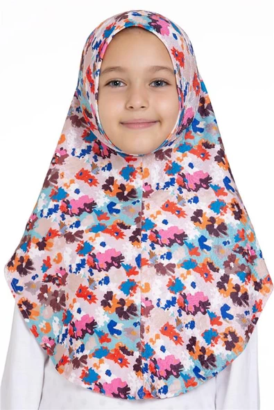 Bebe Mavisi Pratik Hazır Geçmeli Genç Tesettür Bone Jakar Desenli Hijab 2408_11 ürün görseli 1