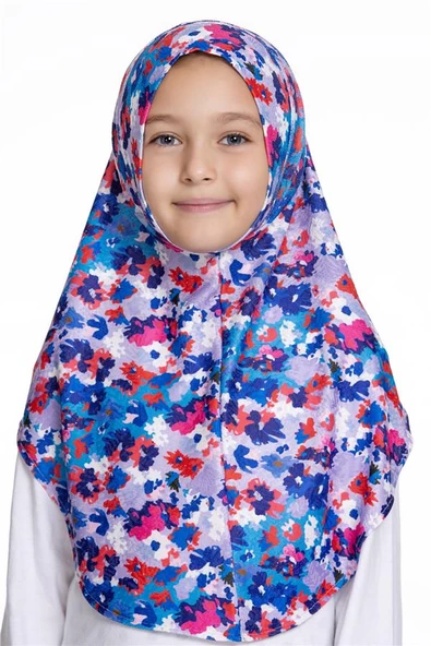 İndigo Pratik Hazır Geçmeli Genç Tesettür Bone Jakar Desenli Hijab 2408_24