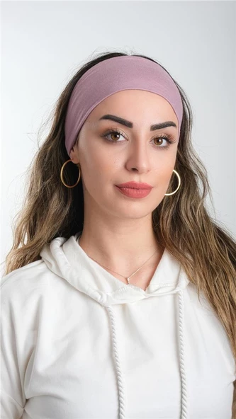 Gül Kurusu Bandana Saç Bandı Viskon Düz 3012_18
