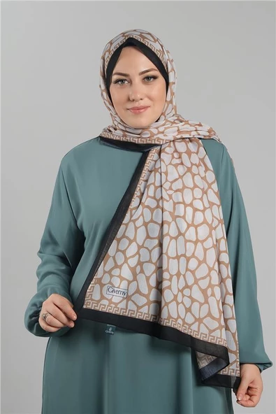 Taba Desenli Şal Kesik Elyaf Dijital Baskılı Pamuksu Leopar 202116_33 ürün görseli 1