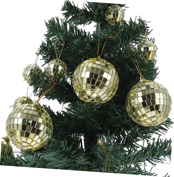 Disco Topu Aynalı Gold 6 cm 6 lı - 2