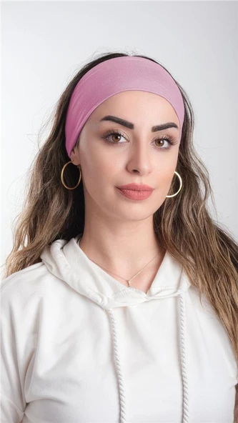 Pudra Bandana Saç Bandı Viskon Düz 3012_06 ürün görseli 1