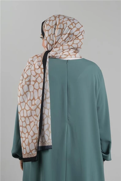 Taba Desenli Şal Kesik Elyaf Dijital Baskılı Pamuksu Leopar 202116_33 - Resim 3