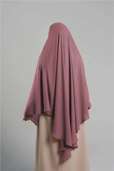 Gül Kurusu Pratik Hazır Geçmeli Tesettür Eşarp Krep Bağcıklı Sufle Hijab 2313_18 - Resim 4