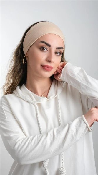 Sütlü Kahve Bandana Saç Bandı Viskon Düz 3012_26