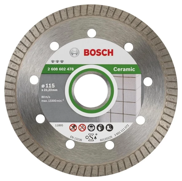 Bosch Best Serisi Seramik İçin Extra Temiz Kesim Turbo Segman  Elmas Kesme Diski 115 mm