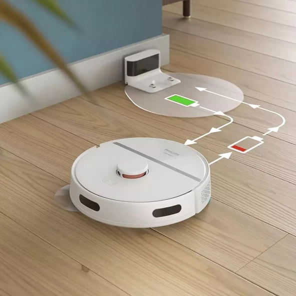 Philips HomeRun 3000 Serisi Aqua XU3000/02 Beyaz Akıllı Robot Süpürge - 5