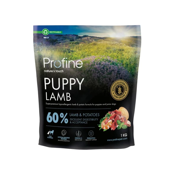 Profine 1kg Gluten Free Puppy Lamb Glutensiz Kuzu Etli Yavru Köpek Maması