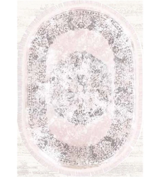 Brillant İpek Latex Oval Kaymaz Taban Halı-İPEK HLE11324.801-(130x190) - 3