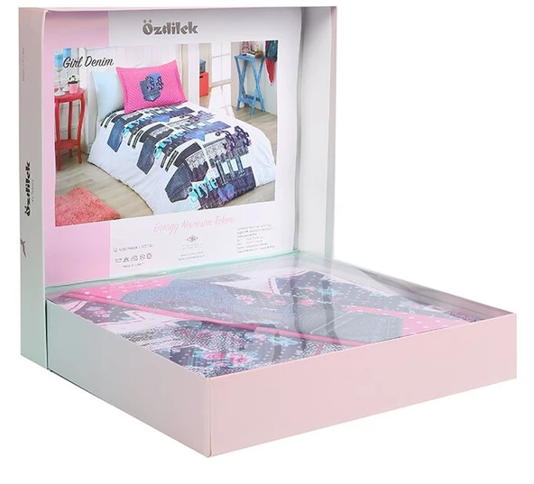 Özdilek Ranforce Tek Kişilik Genç Nevresim Takımı-Girl Denim Pembe - 3