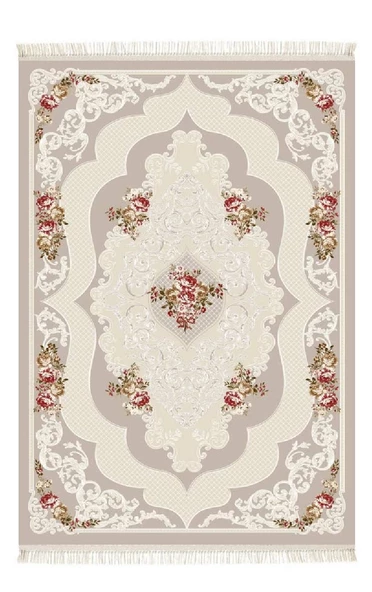 Brillant İpek Latex Kaymaz Taban Halı-EBRU HJ11618.802-(90x160)