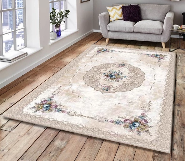 Brillant Latex Kaymaz Tabanlı Halı-MERİÇ HL11173.108-(130x190)