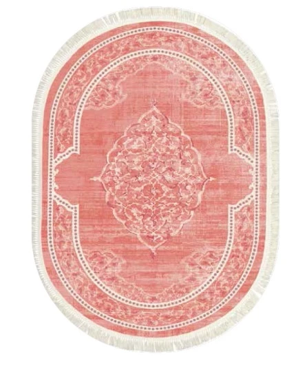 Brillant Latex Oval Kaymaz Taban Halı-FİRUZE HLE11314.804-(130x190)