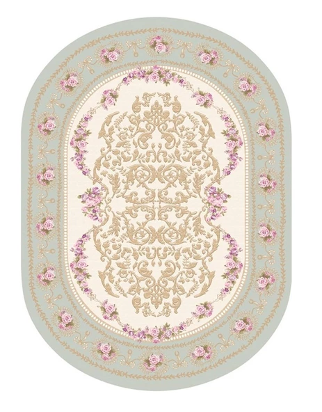 Brillant İpek Latex Oval Kaymaz Taban Halı-FASHİON HJE11693.803-(130x190)