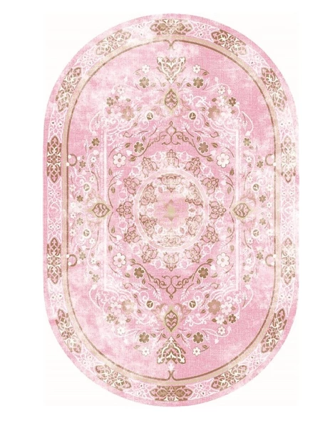 Brillant Latex Oval Kaymaz Taban Halı-BEST HLE11308.803-(130x190)