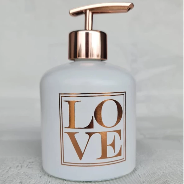 Love Sıvı Sabunluk Gold Detaylı Dekoratif Banyo WC Sabun Pompası - 2
