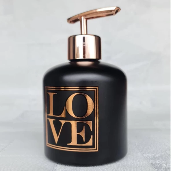 Love Sıvı Sabunluk Gold Detaylı Dekoratif Banyo WC Sabun Pompası - 3