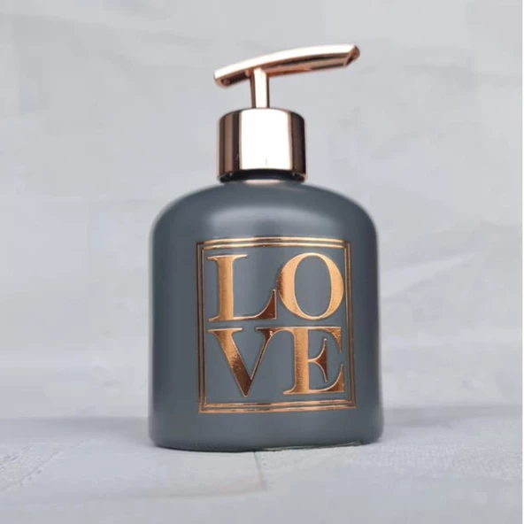 Love Sıvı Sabunluk Gold Detaylı Dekoratif Banyo WC Sabun Pompası - 4