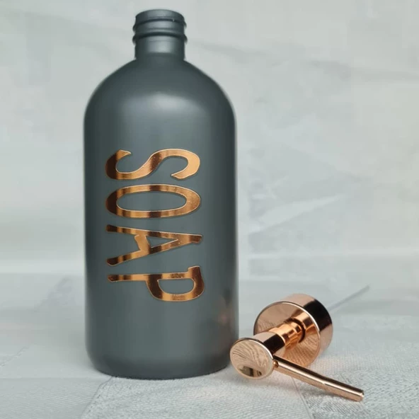 Sıvı Sabunluk Cam Gold Dekoratif Banyo Wc El Sabun Pompası - 9